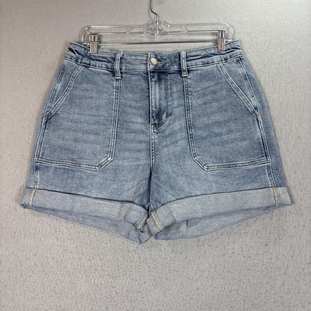 Judy Blue Women's Blue‎ Denim Shorts Cuffed Pockets Size Large